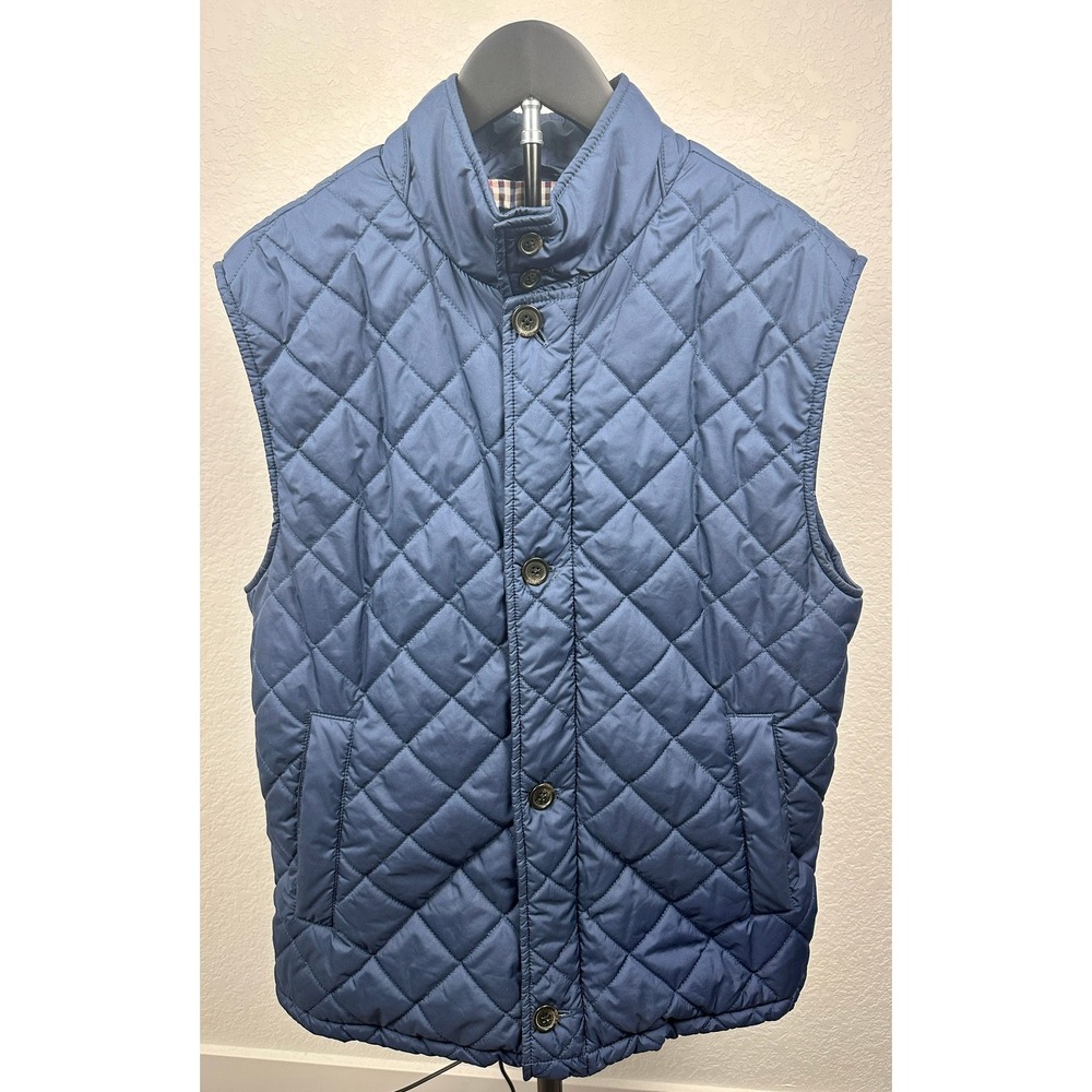 Brooks Brothers 346 Quilted Vest Navy Blue Medium